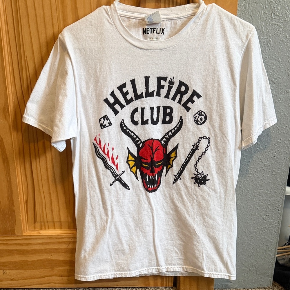 Netflix White Hellfire Club Graphic Tee